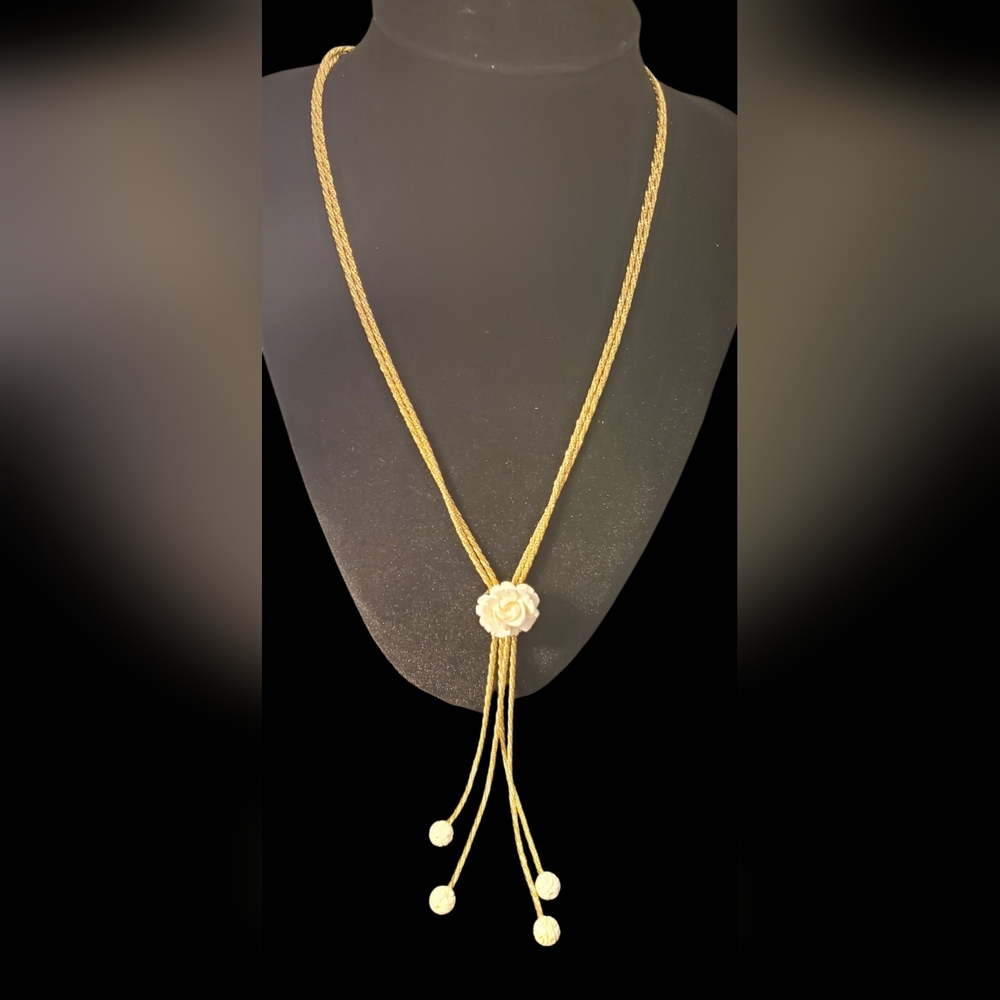 Antique 1700 Gold Lariat Necklace